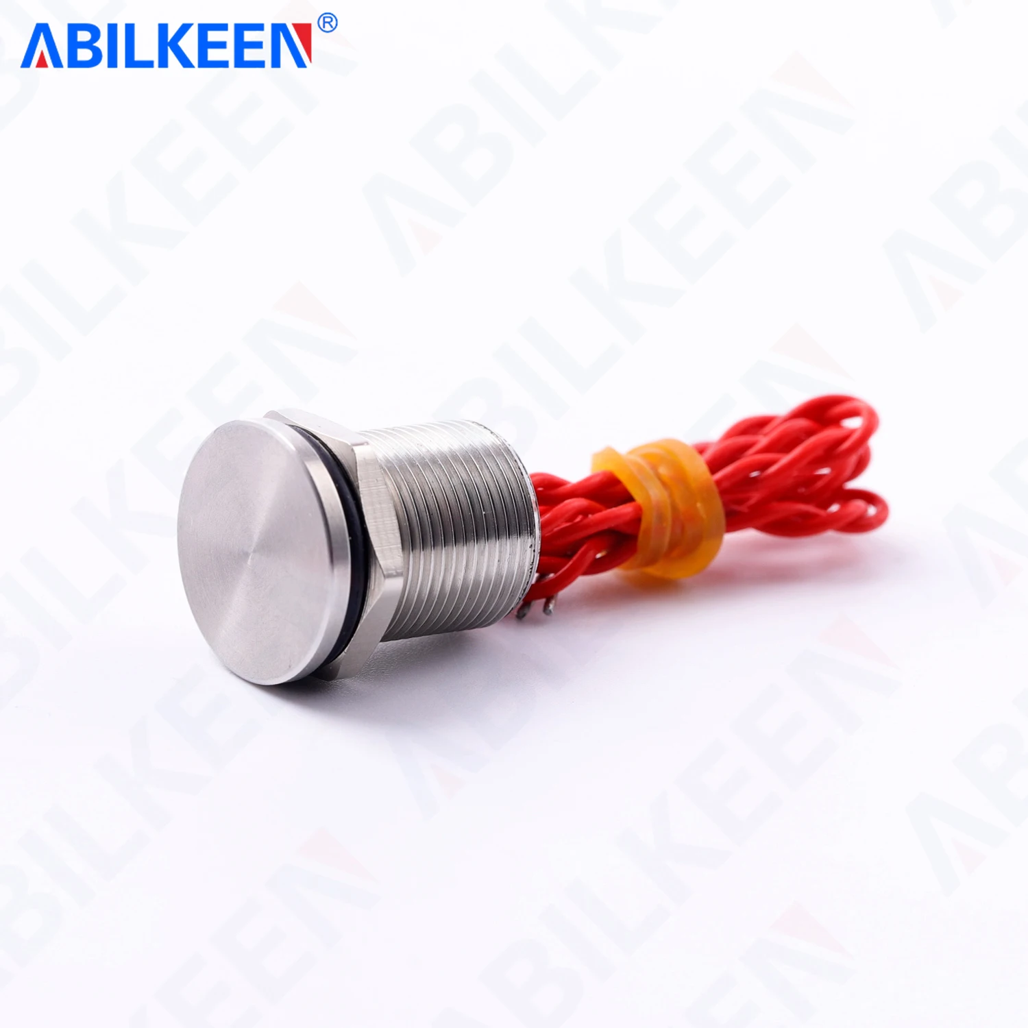 ABILKEEN 12MM Mini IP68 Waterproof Piezo Electric Switch 1NO Latching/Momentary Touch Press Sensitive Switch DC 3-24V