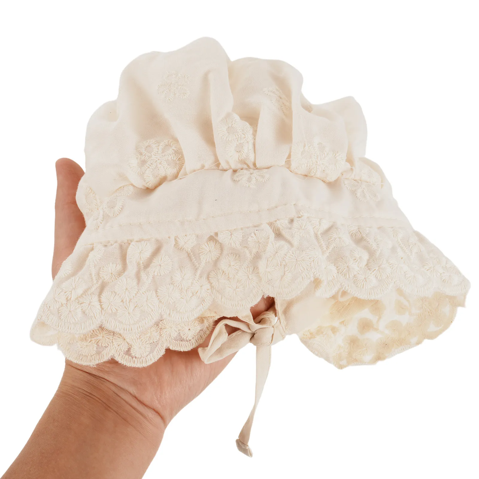 

Baby Bonnet Vintage Embroidered Court Sun Hat Adjustable Breathable Soft Summer Cap Newborn Girls Birthday Photoshoot Hat