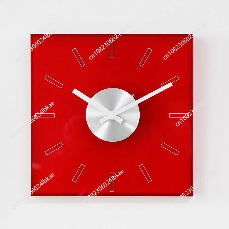 Acrylic Square Decorative Wall Clock: Modern Transparent Klein Blue Hanging Timepiece for Home Decor Living Room Decor Relojes