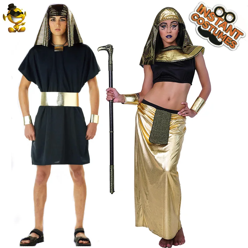 

Adult Halloween Ancient Egypt Egyptian Pharaoh Costume Men King Cleopatra Queen Cosplay Costume Women Party Couples Stage Wear