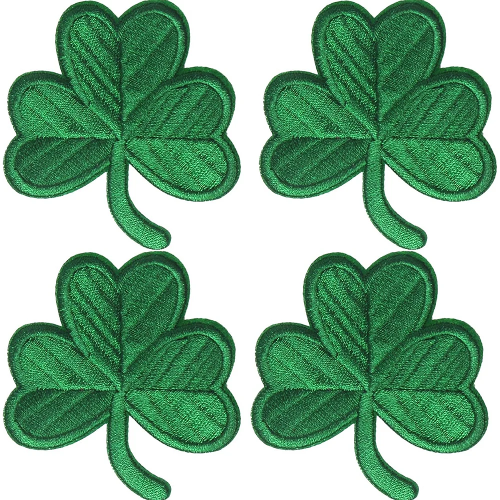 10Pcs/lot Four Leaf Clover Patch For Diy Cloth Iron On Sticker Sewing Iron On Patch on Shirt Hats Shoes Applique Diy