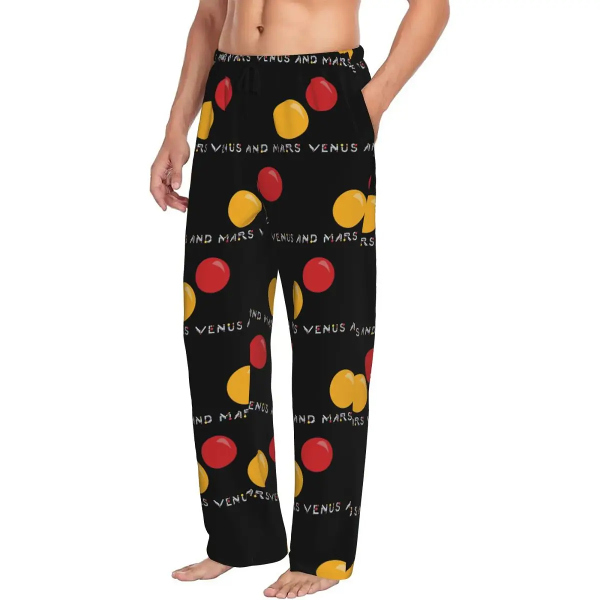 

Custom Venus And Mars Minimalist Album Cover Men Pajama Pants Lounge Sleep Sleepwear Bottoms with Pockets