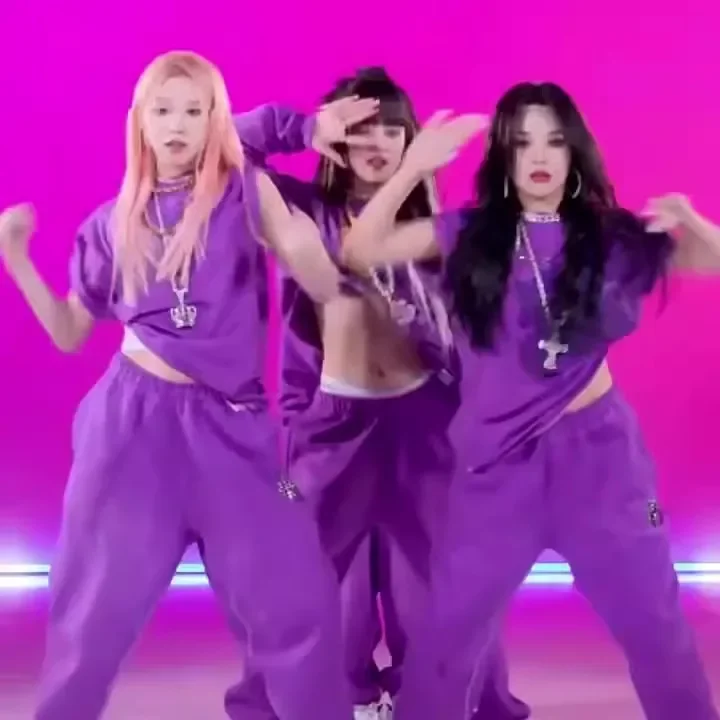 Korean Singer Group Jazz Dance Costume Hip Hop Clothes Women Purple Tops Pants Loose Practice Wear Kpop Performance Suit JL5906