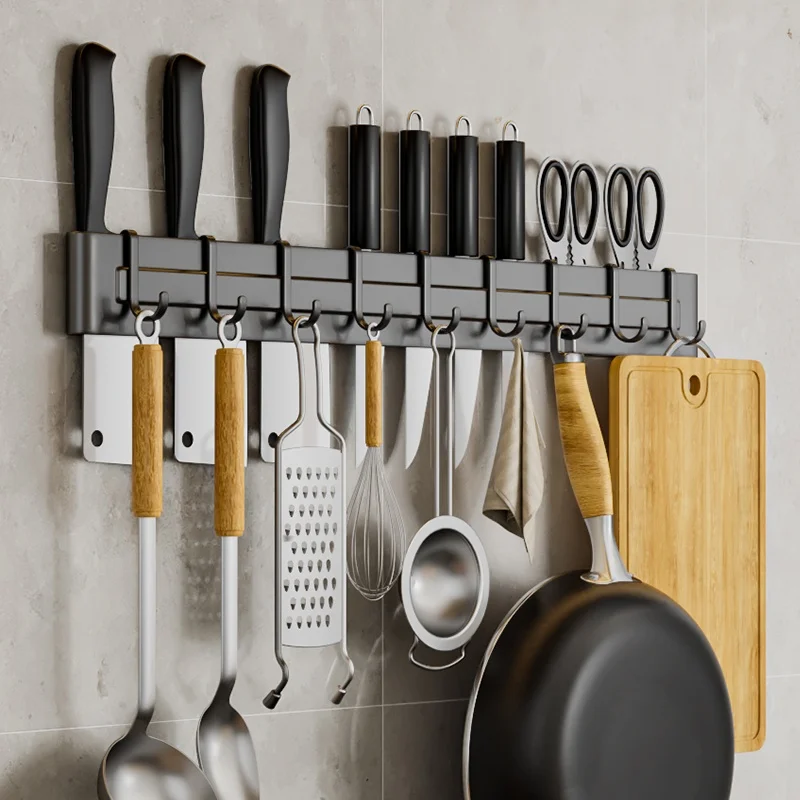 

Стеллаж для хранения ножей, кухонный настенный резак, лопаточка, стеллаж для хранения без перфорационного отверстия, вставка для ножей, вешалка для ножей
