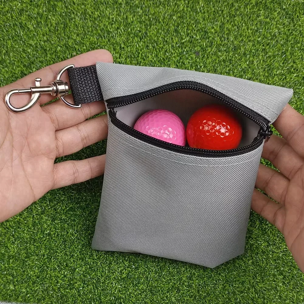 

Golf Tee Pouch, Zipper Ball Bag with Metal Lobster Claw Clip for Men Women Valuables Holder