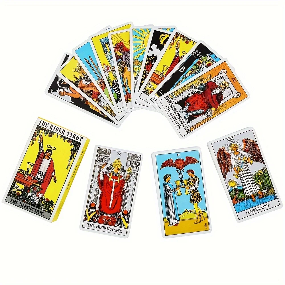 بطاقات سطح السفينة The Rider Tarot، 78 قطعة من Oracle Deck للمبتدئين، التارو الكلاسيكي مع دليل PDF