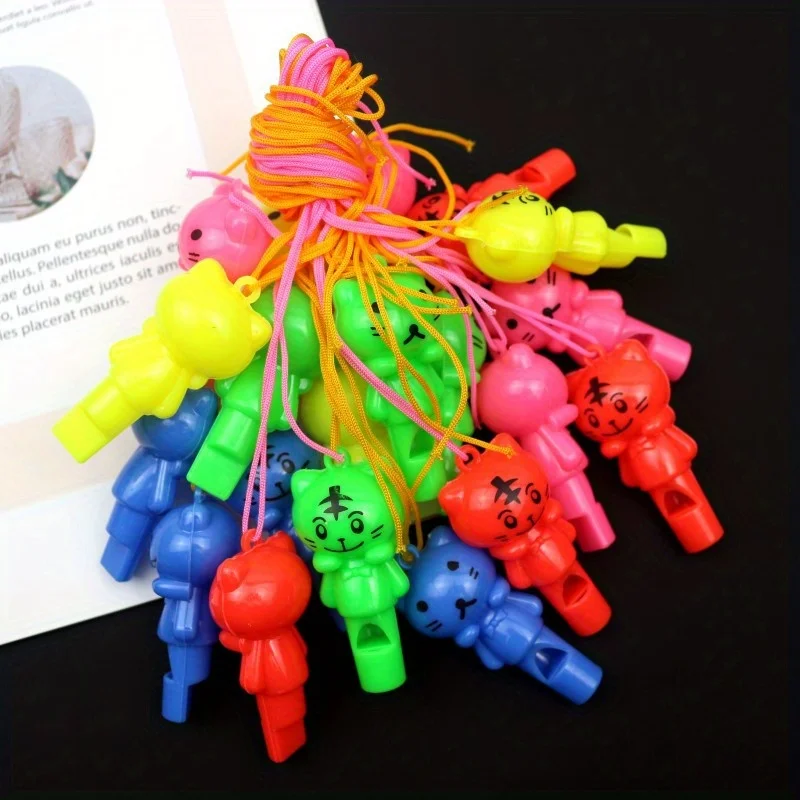 10PCS Random style Cute Animal Cat Plastic Whistle Referee Sport Cheerleading And Birthday Party Favors Gifts