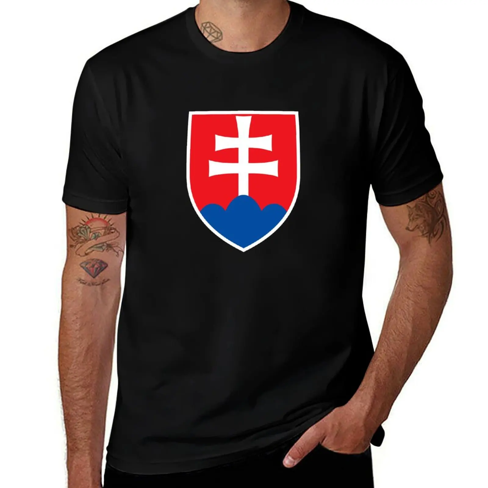 Slovakia Coat of Arms T-Shirt Short sleeve tee shirts graphic tshirts for men