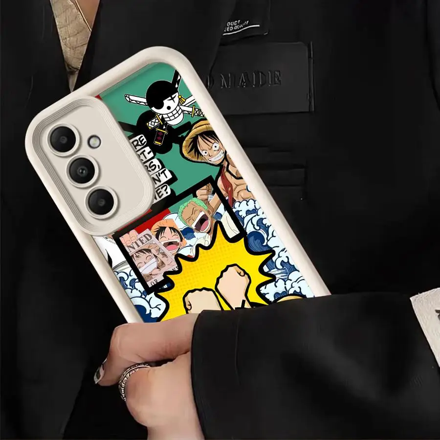 كارتون قطعة واحدة لوفي زورو حافظة لهاتف سامسونج جالاكسي A25 A54 A06 A52 A15 A55 A72 A71 A53 A35 A73 A51 غطاء ناعم