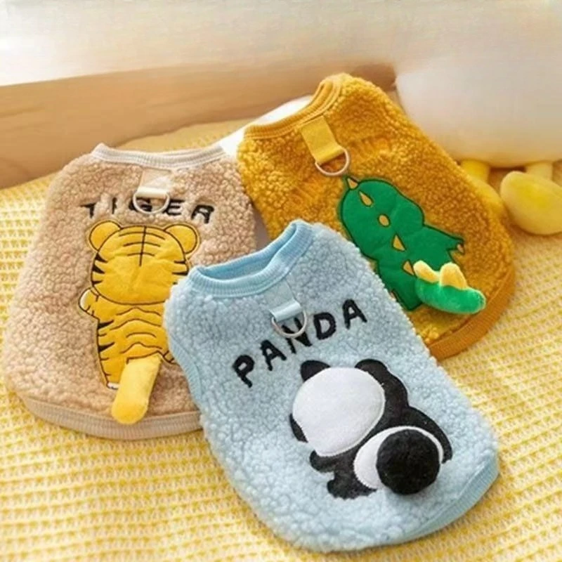 

Pet clothes dog small and medium-sized dog cat autumn and winter warm fleece thickened teddy bear vest sweater