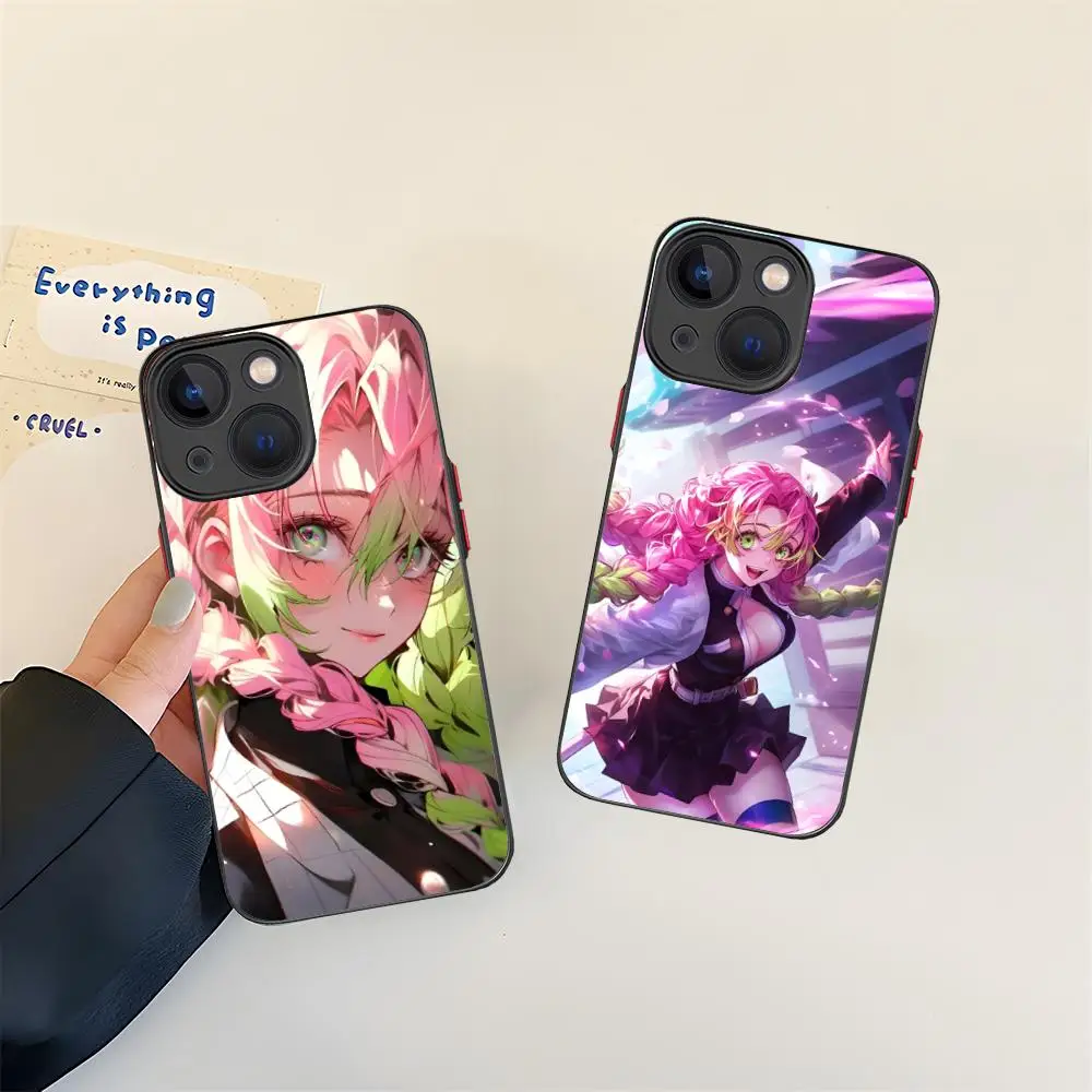 

Demon Slayer Mitsuri Phone Case for iPhone 16 15 14 13 12 11 X XR XS 8 7 Pro Max Plus Mini Colour Silicone Protective Smartphone