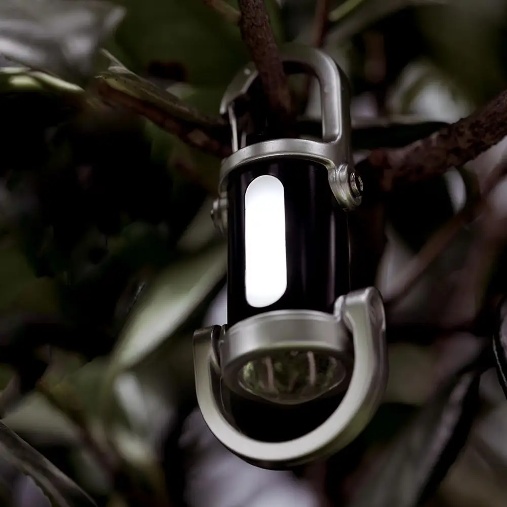

Rechargeable LED Keychain Flashlight Unique Car Pendant Hanging Ornament Fast Charging COB Work Light Camping Supply With Cable