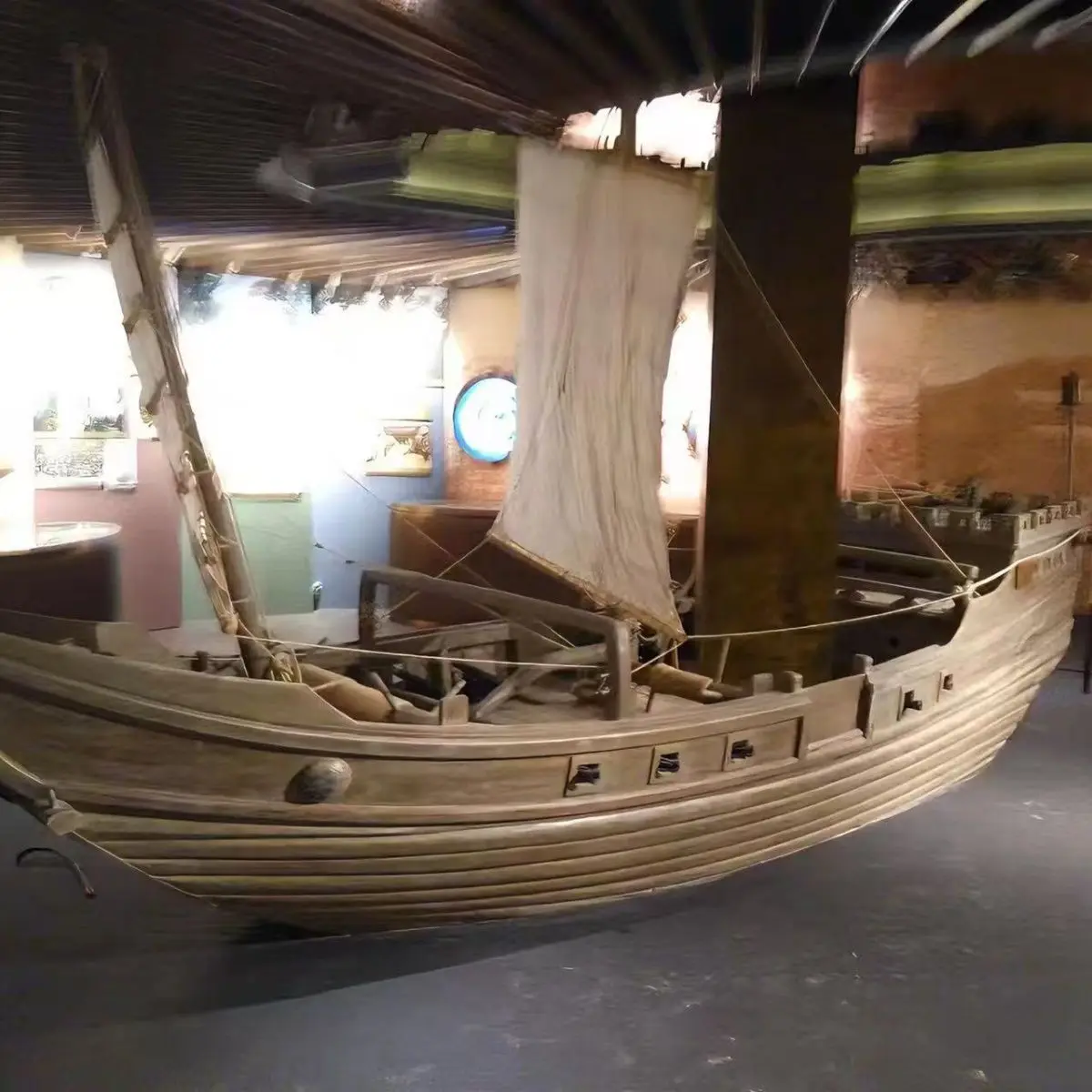 Decorative wooden boat sailing craft landscape model ornament collection