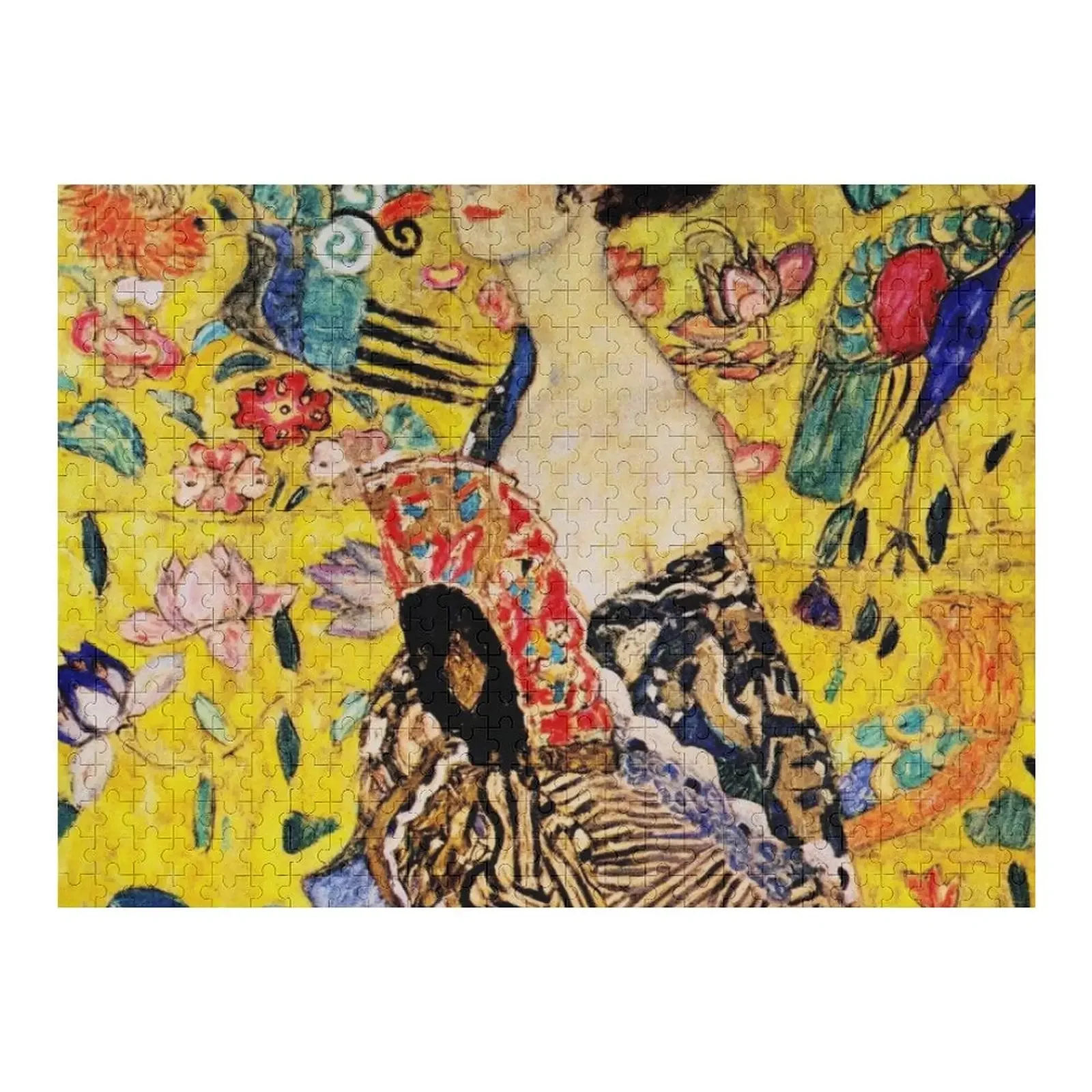 

Lady with Fan Gustav Klimt Art Nouveau-Modern Japonism Inspired Jigsaw Puzzle Personalized Gift Wooden Animal Anime Puzzle