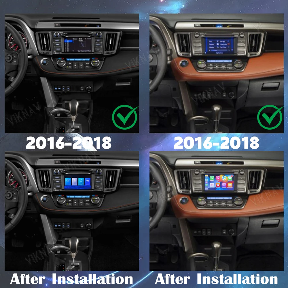 Viknav Linux Interface Decoding Box Fit For Toyota RAV4 2016 2017 2018 Android Auto Wireless CarPlay Upgrade Decoder Box