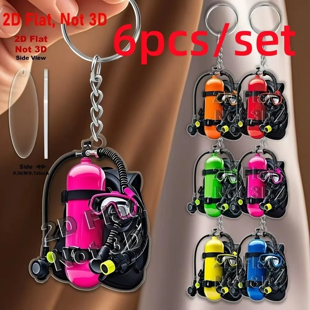 Fashion Acrylic Simulation Diving Equipment Keychain Creative Jewelry Gift Backpack Decoration Fun Personalized Car Keychain