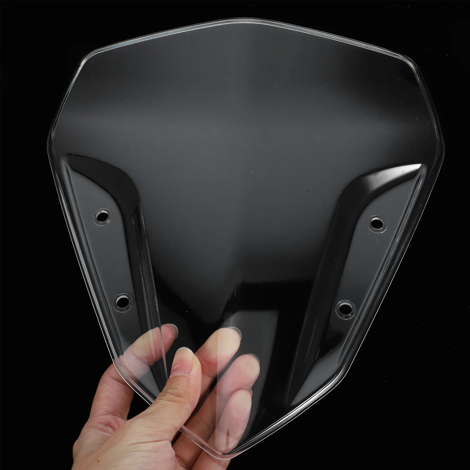 

Motorcycle Windshield Front Clear Black Plastic Replacement for Aerox155 Nvx155 Windscreen Deflector Enhanced Visibility