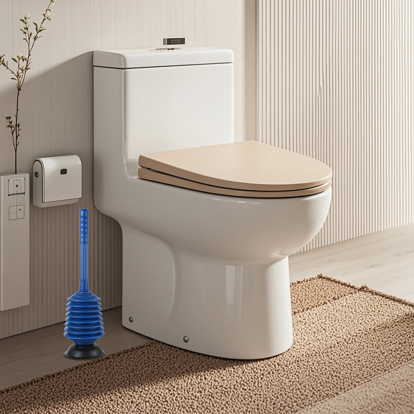 

Long Handle Toilet Plunger Powerful High Pressure Home Bathroom Drain Unblocker Toilet Cleaning Tool Kitchen Plunger for Sink