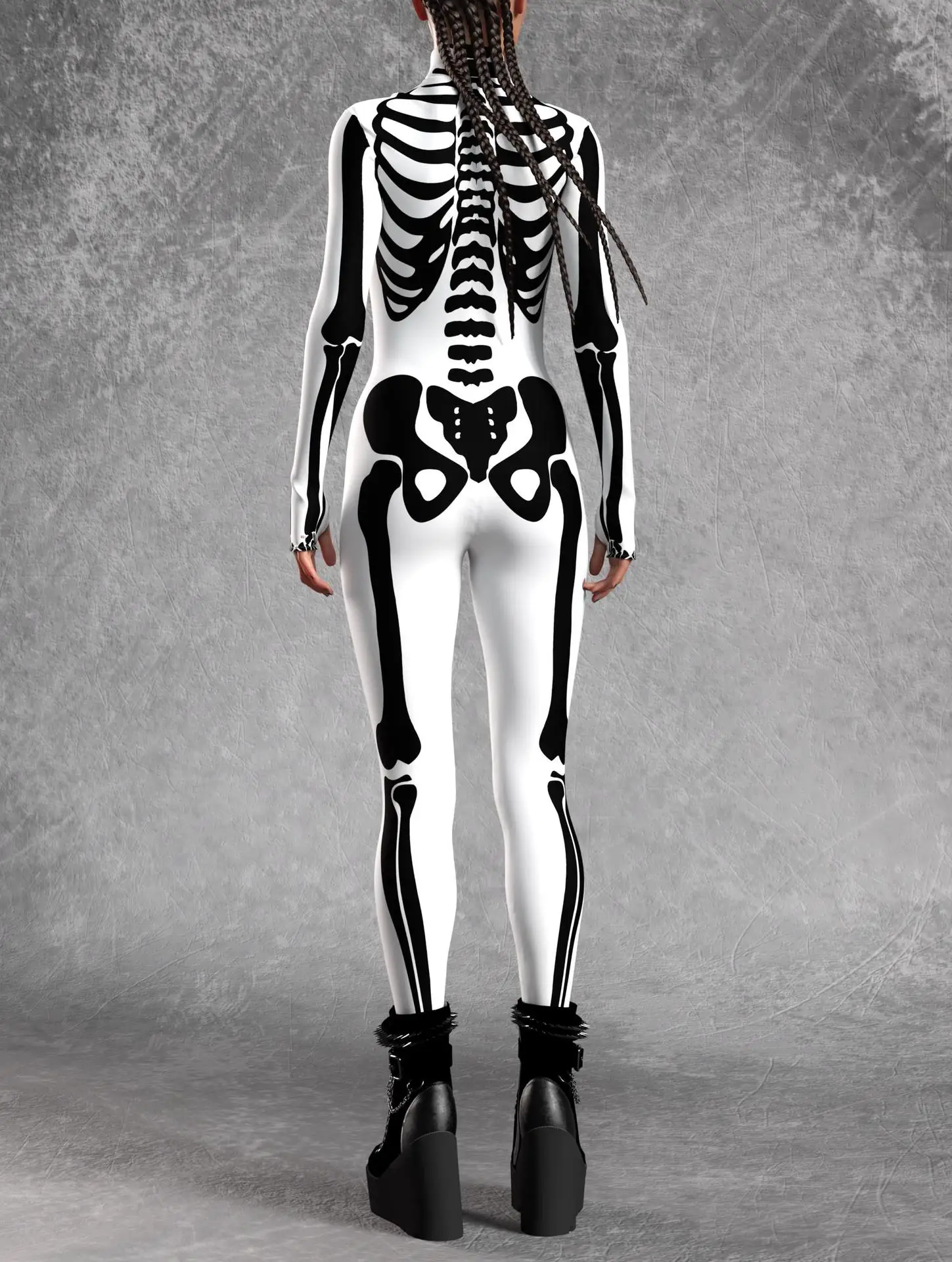 Sexy Damen Psychedelischer Netz-Cosplay-Jumpsuit Horror Halloween Festival Party Bodysuit Karneval Bühnenauftritt Eng Anliegend – Detail 37