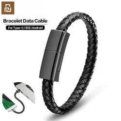 Youpin armband USB snel opladen datakabel Type-C armband legering lederen polsband iPhone Android oplaadkabel USB-draden