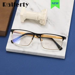 Ralferty Luxury Men's Eyeglasses Frame Rectangle Metal Medical Glasses Frame for Men Business Male Spectacles Optic Myopia Frame