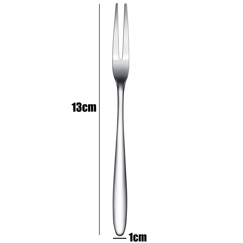 1/10Pcs Stainless Steel Fruit Fork Mini Cake Dessert Fork Candlelight Western Food Mini Fork Home Kitchen Cutlery Accessories