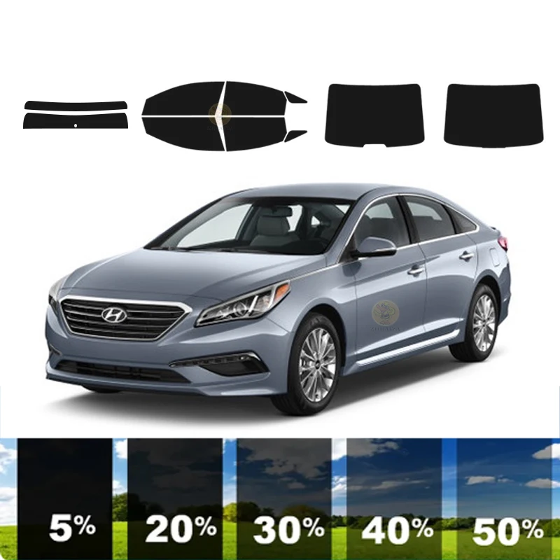 

precut Removable Window Tint Film Car 100% UVR 5%-70%VLT Heat Insulation Carbon ﻿For HYUNDAI SONATA HYBRID 4 DR SEDAN 2016-2017