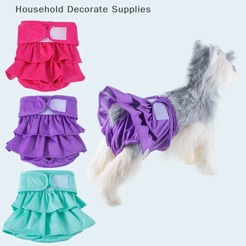 

Solid Color Reusable Washable Female Dog Diapers High Absorbency Leak-Proof Design Female Dog Sanitary Pant Pet Supplies