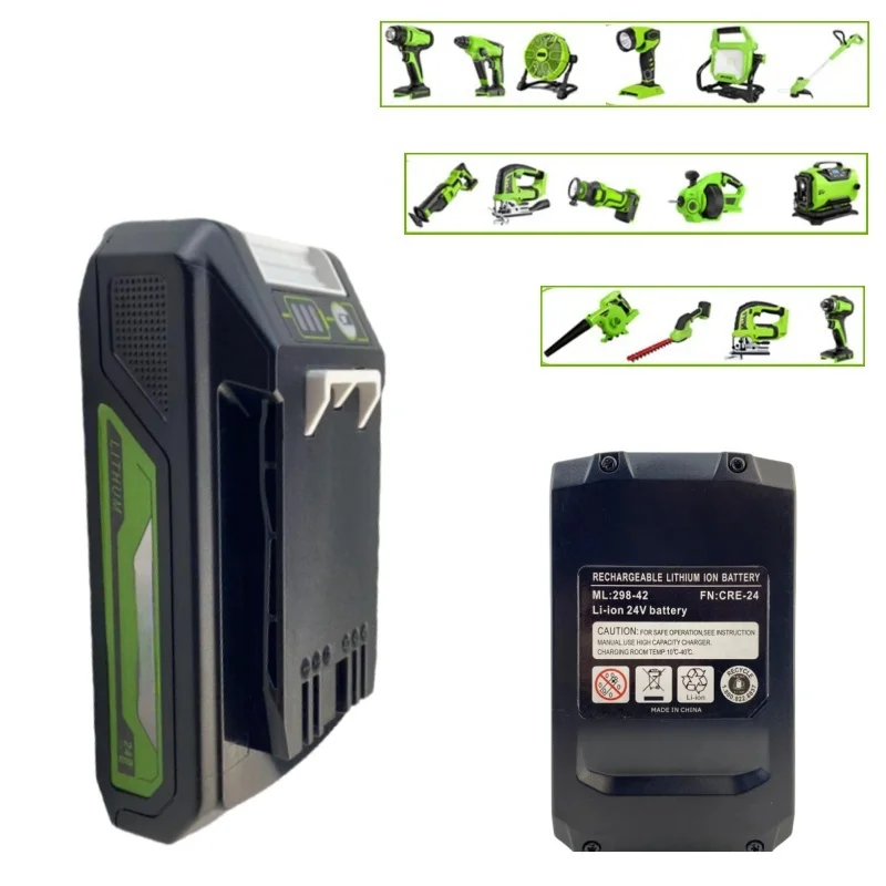 Imagem -06 - Bateria de Iões de Lítio Greenworks 100 Nova 29842 Mo24b410 6000mah 24v 6.0ah