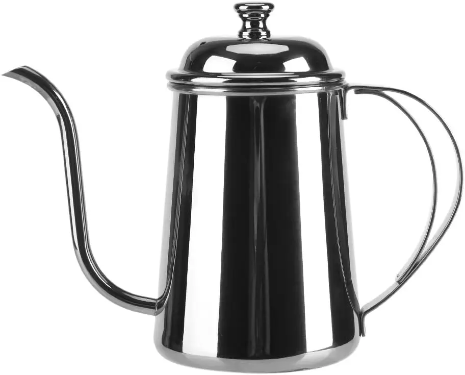 

Silver Stainless Steel 650ML Gooseneck Coffee Kettle for Home Office Bar Restaurant Hotel