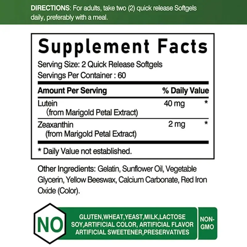 

Капсулы лютеина — с Zeaxanthin — поддерживает здоровье глаз, помогает ограничить напряжение глаз, улучшает здоровье зрения