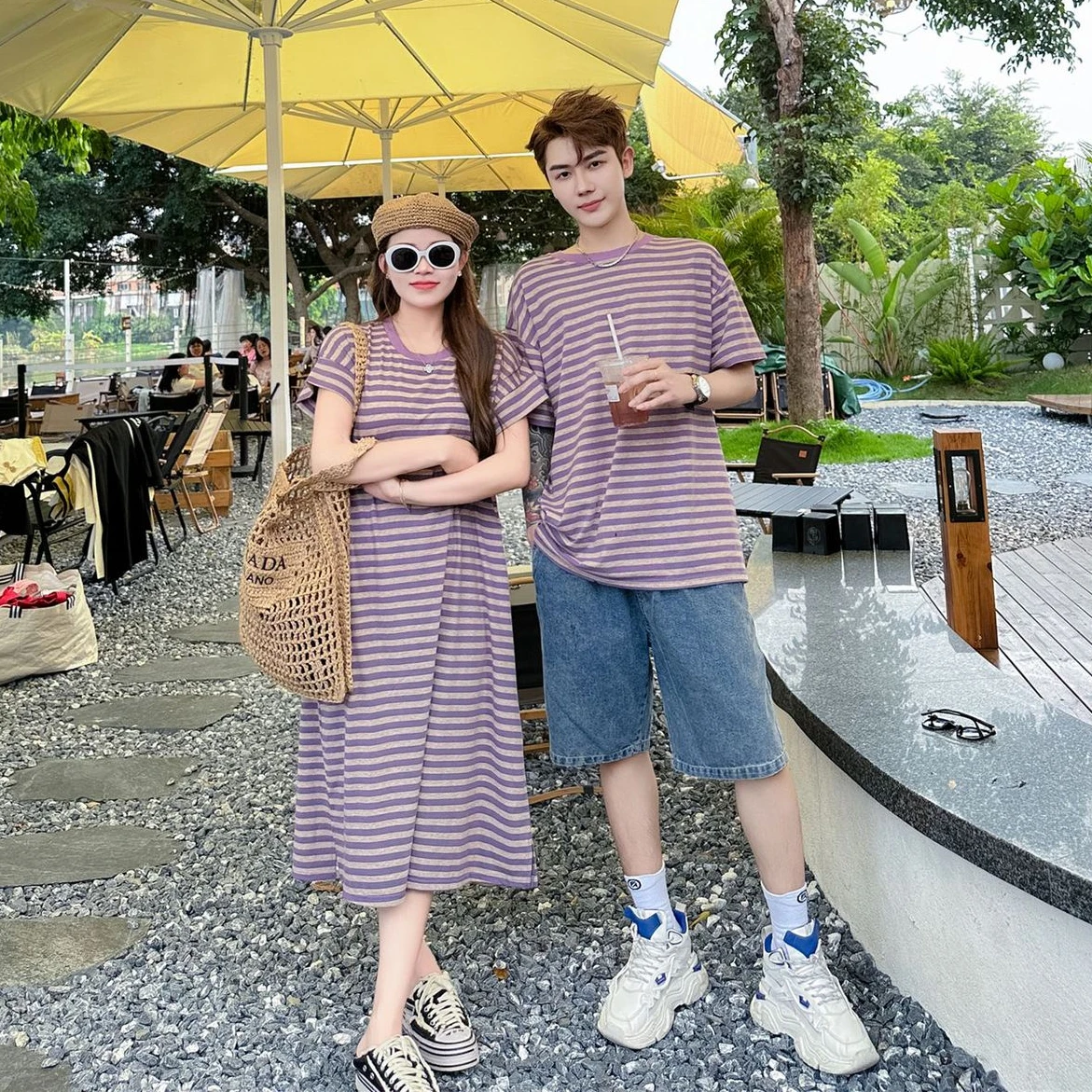 Family Summer Clothes Sister Brother Matching Twins Outfits Korean Mom Daughter Equal Dress Dad and Son Clothing Kids Boys Sets