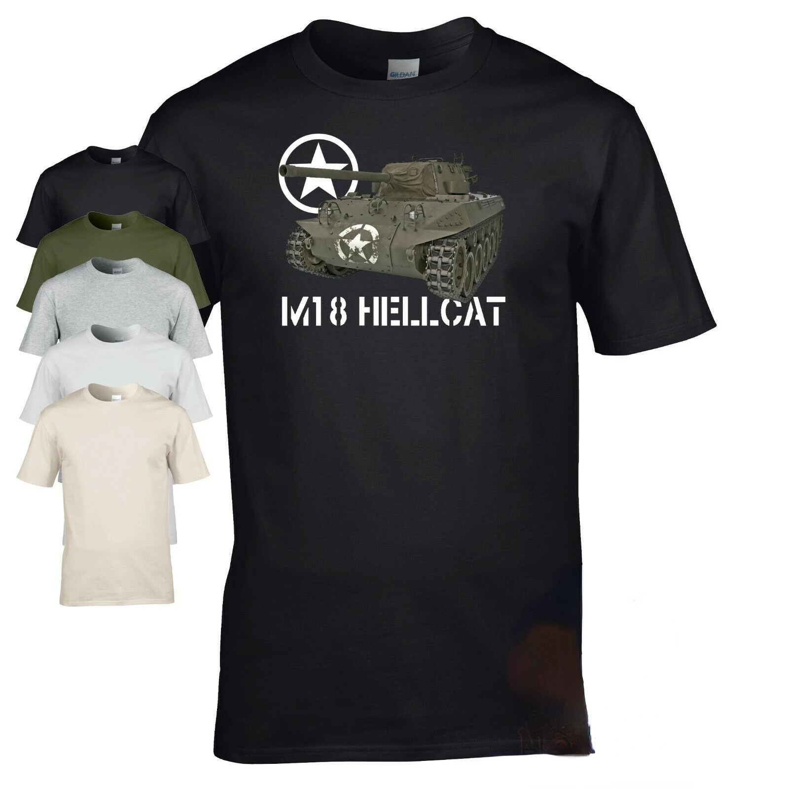 US Army  Allied Military Armour M18 Hellcat Tank Destroyer T-Shirt. Summer Cotton O-Neck Short Sleeve Mens T Shirt New S-3XL