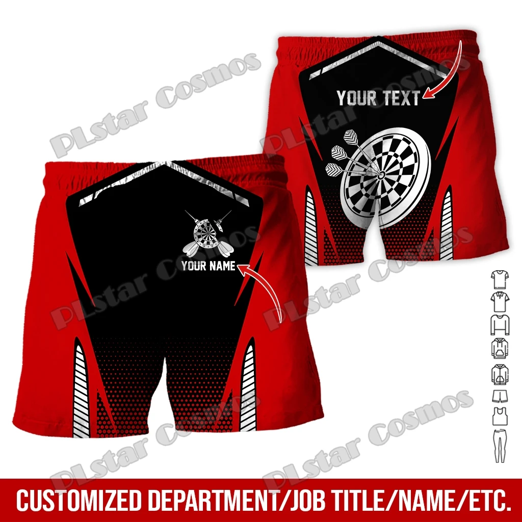 Custom Name Darts Player 3D Printed Men‘s Shorts Summer Style Casual Polyester Shorts Harajuku Unisex Regular Shorts DKD-11