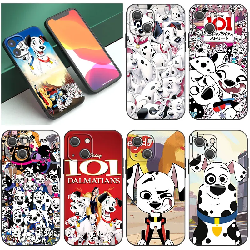 Disney 101 Dalmatians Dog Black Phone Case For Apple iPhone 14 12 13 Mini 11 Pro XR X XS MAX 6S 7 8 Plus 5S SE 2020 2022 Cover