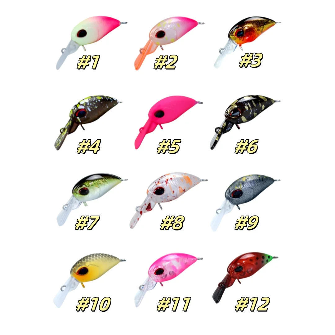 

12 шт., 40 мм, 2,1 г, тонущая рыболовная приманка для гольяна, искусственная пластиковая жесткая приманка для форели, окуня, щуки, рыболовные снасти