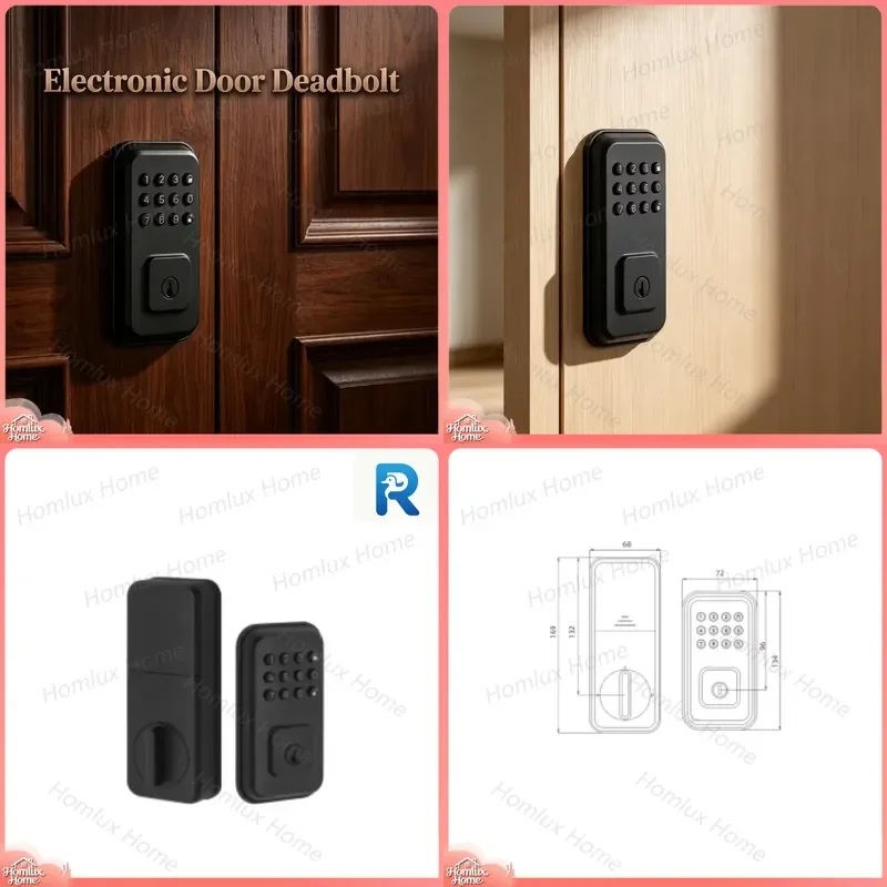High Stability Smart Security Door Lock Zinc Alloy Body Multi Method Unlock Fingerprint PIN Code App Remote Control for Home