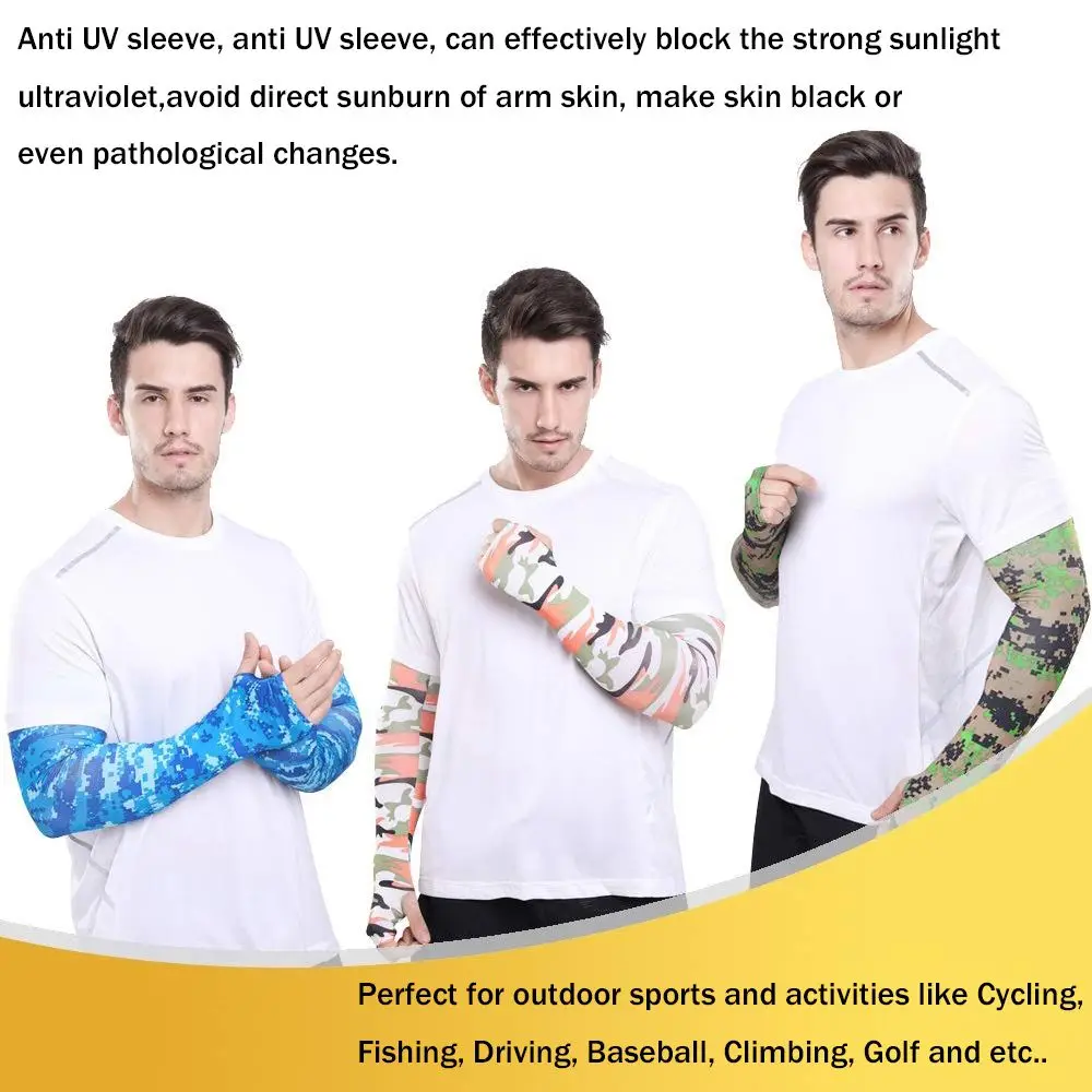 2Pcs Arm Sleeves Warmers Sports Sleeve Sun UV Protection Hand Cover Cooling Warmer Running Fishing Cycling