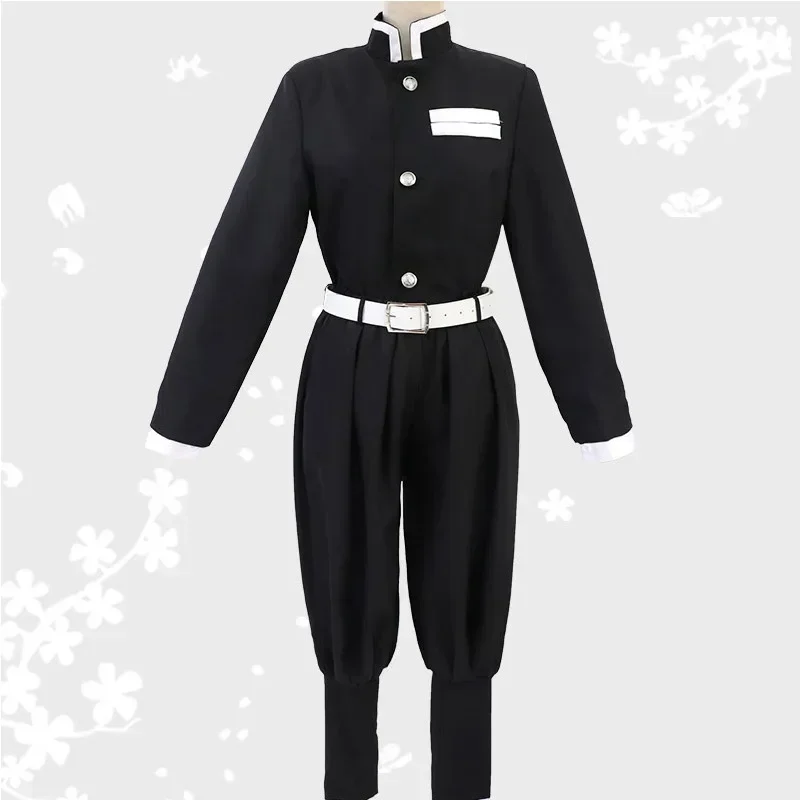 Demon Slayers Kimetsu No Yaiba Cosplay Costume Top Jacket Pants Black Team Uniform Unisex Halloween Clothes