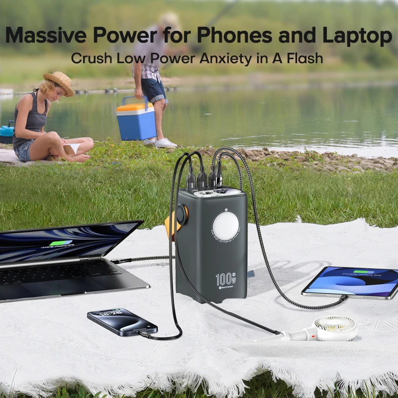 Tuodes Power Bank 60000mAh Ultra External Battery Capacity PD100W Fast Charging Out Door Power Station For Laptop iPhone Samsung