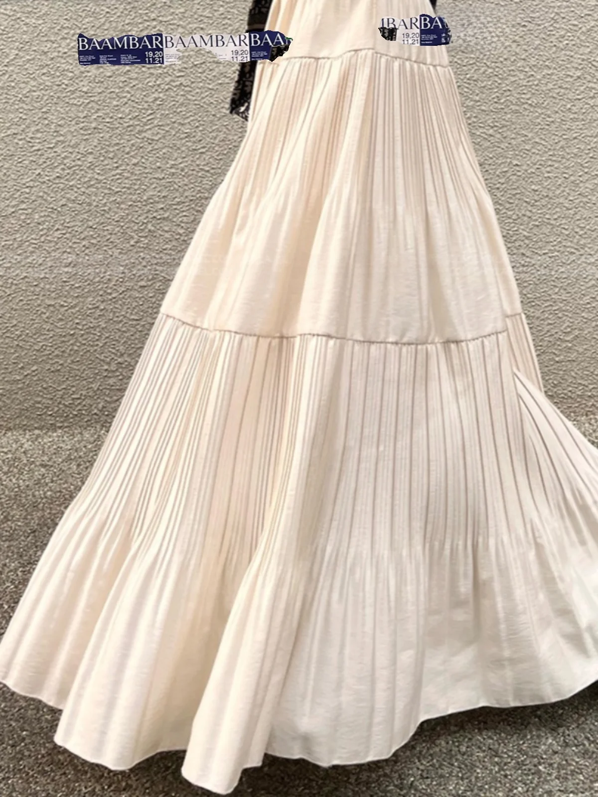 Saia midi e e cada em linha a, cintura alta, emaecimento, design assimétrico, babado cleto, estilo coreano, s...