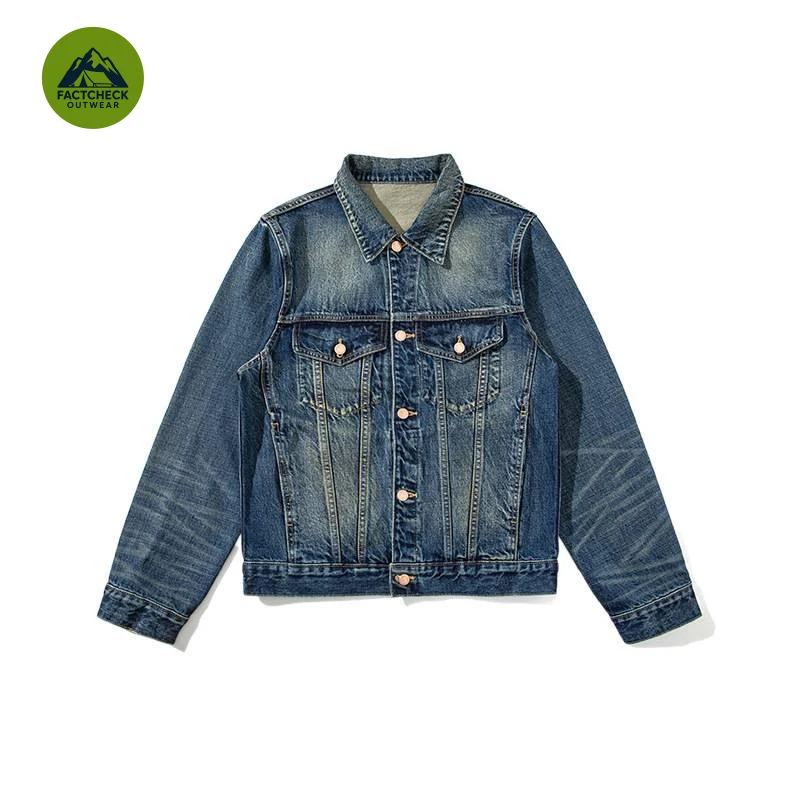 FACTCHECK EU US Size Luxury Quality Denim Jacket Stone Washed Dyed Vintage Work Street Men Denim Jacket