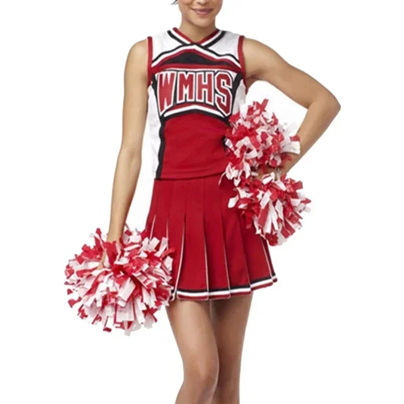 High School Glee Club Girl Cheerleader Costume Glee Style Cheerleading Varsity Cheerleader Cheerios Costume Fancy Dress Uniform