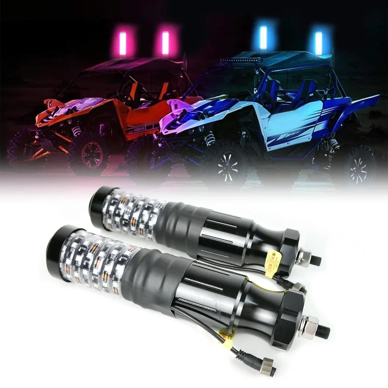 

1/2x 30CM Fat Bluetooth Remote Control Colorful Spiral LED Whip Lights Lighted Antenna Whips for ATV Polaris RZR Flagpole Lamp