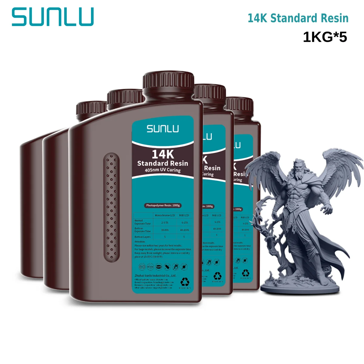 SUNLU 405nm Żywica 3D UV Standard/14K Standard/ Standard Plus Żywica Niski zapach Wysoka precyzja do szybkiego…