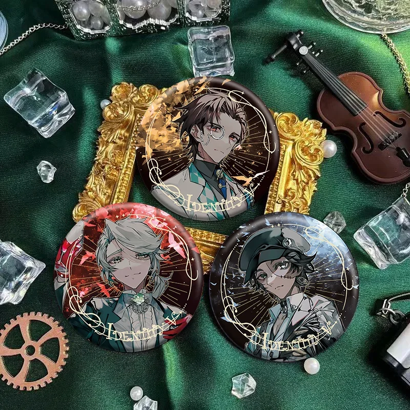 Identidade v anime broches Norton Campbell bonito crachá jaqueta jeans lapela pino presente acessório reflexivo duplo flash crachá broche