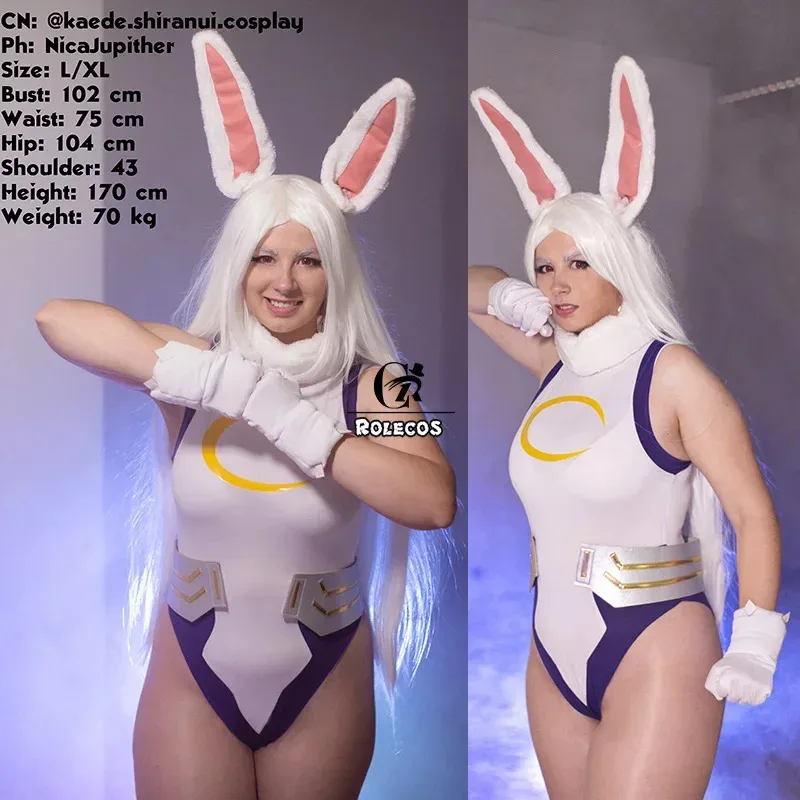 

ROLECOS MHA Косплей Костюм Кролик Герой Мирко Сексуальный Комбинезон BNHA Банни Девушка Косплей Комбинезон Костюм