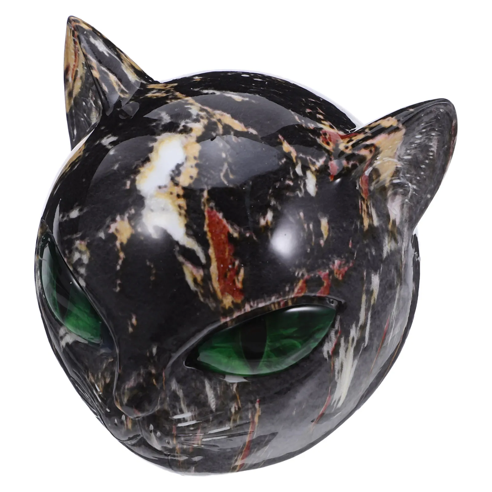 

Sleek Black Cat Resin Statue Compact Design for Modern Home Decor - Unique Cat Head Art Piece for Shelf Desk Display