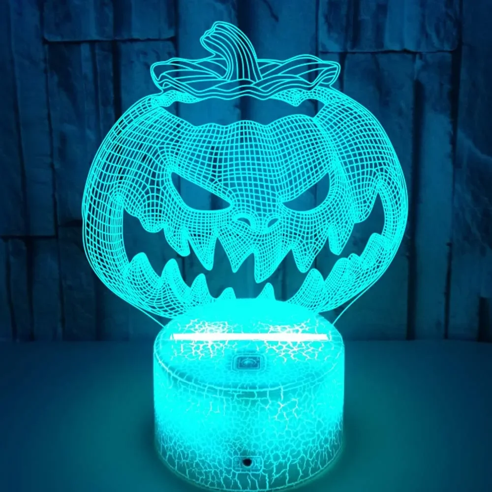 Nighdn-Lâmpada de abóbora acrílica, LED Night Light, Halloween Home, Decoração do quarto, 7 cores diferentes, Nightlight Gifts for Kids Room