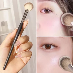 1PCS Loose Powder Brush Fan Shaped Blush Highlighter Makeup Brush Black Handle Professional Soft Hair Face Beauty Make Up Tools